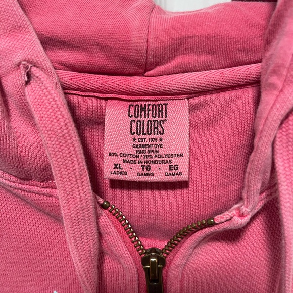 Comfort colors SEASIDE full zip hoodie, size XL, pink - Picture 3 of 3